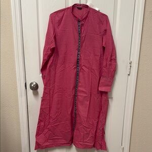 New Pakistani Women's Pink Long shirt dress cotton fabric #646
